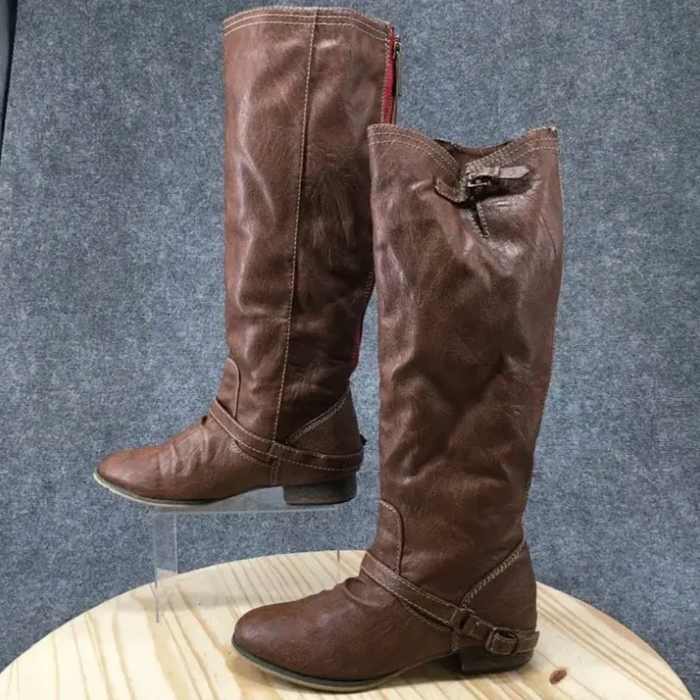 Breckelles Cognac Brown Over-The-Knee Riding Boots